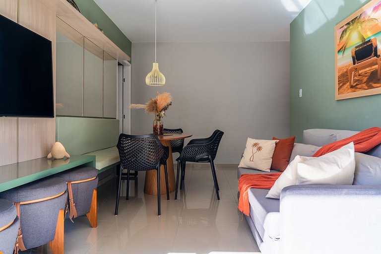 Elegante Apartamento à 2min Praia do Forte